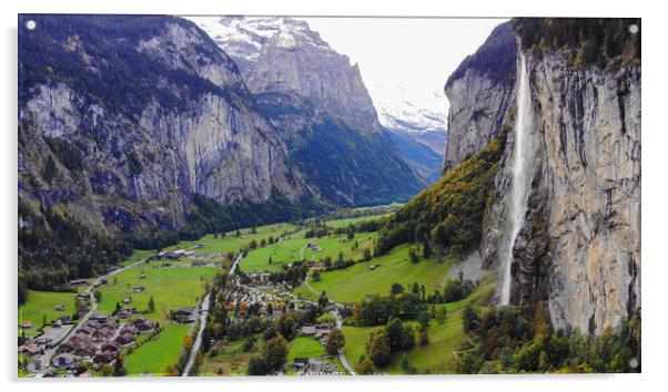 Lauterbrunnen in Switzerland - a wonderful village in the Swiss  Acrylic by Erik Lattwein