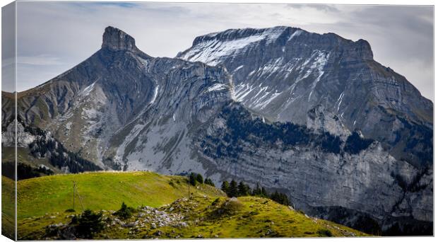 Wonderful panoramic view over the Swiss Alps - view from Schynig Canvas Print by Erik Lattwein