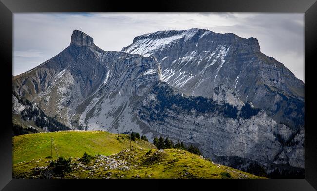 Wonderful panoramic view over the Swiss Alps - view from Schynig Framed Print by Erik Lattwein