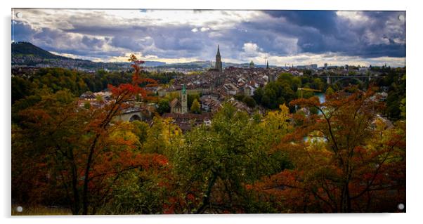 Panoramic view over the city of Bern - the capital city of Switz Acrylic by Erik Lattwein