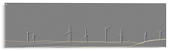 Windfarm Embossed Acrylic by Glen Allen