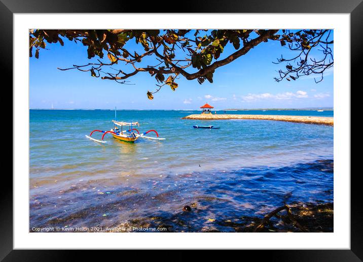 Traditional Balinese boat Framed Mounted Print by Kevin Hellon