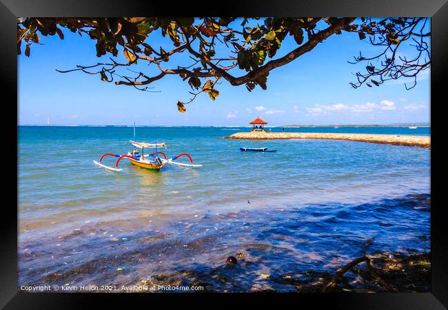 Traditional Balinese boat Framed Print by Kevin Hellon