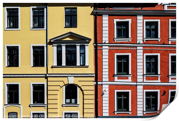 Colorful buildings Print by Maria Vonotna