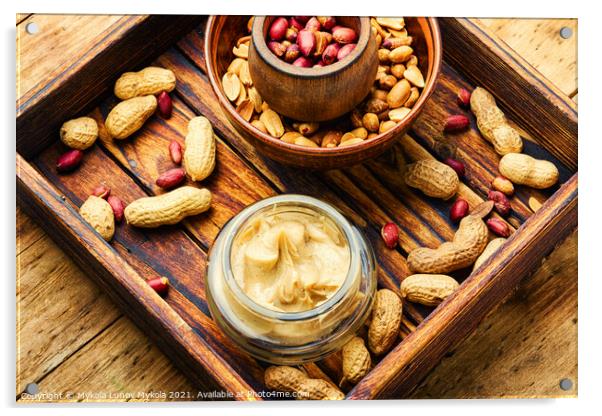 Homemade peanut butter Acrylic by Mykola Lunov Mykola