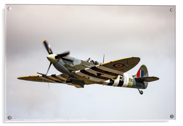 Spitfire Flypast Acrylic by Steve de Roeck