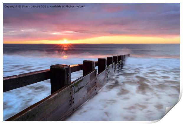 Swanage beach sunrise  Print by Shaun Jacobs