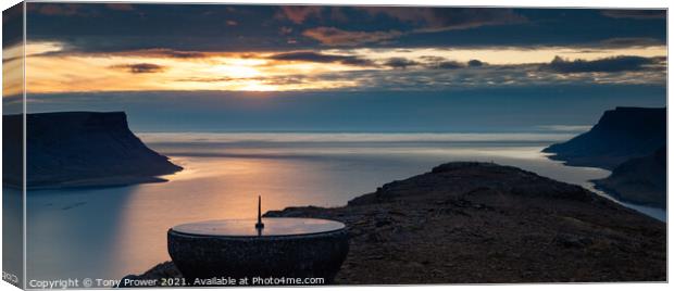 Westfjord sunset Canvas Print by Tony Prower