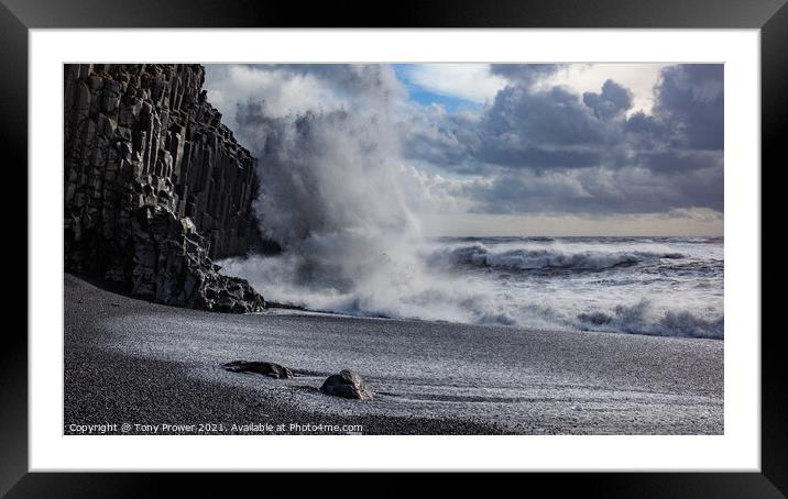 Basalt shore Framed Mounted Print by Tony Prower