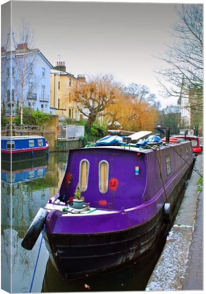 Serene Life on the Narrow Boats Canvas Print by Andy Evans Photos