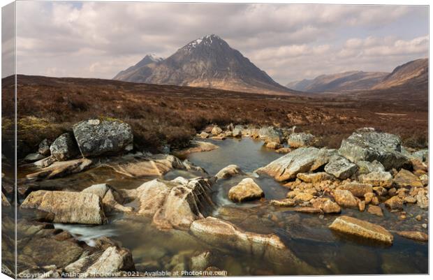 Glencoe and the Buachaille Etive Mòr  Canvas Print by Anthony McGeever