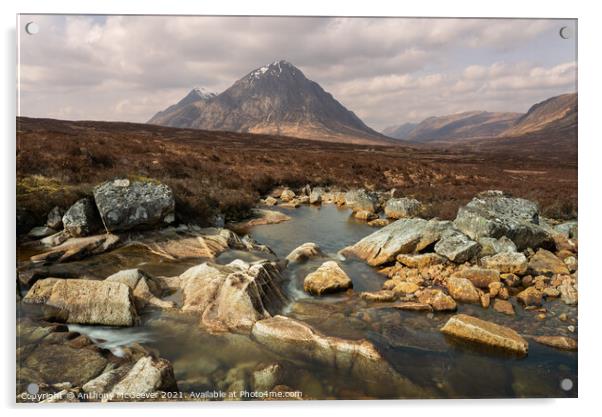 Glencoe and the Buachaille Etive Mòr  Acrylic by Anthony McGeever