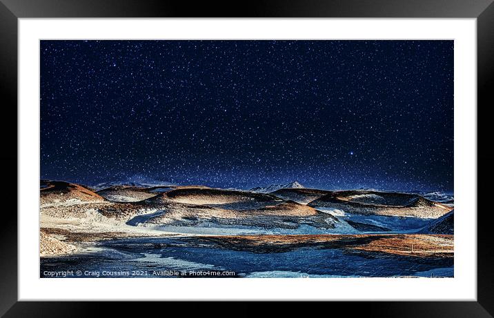 Starscape, Lake Myvatn, Iceland Framed Mounted Print by Wall Art by Craig Cusins