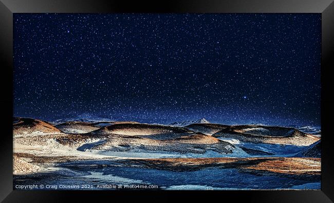 Starscape, Lake Myvatn, Iceland Framed Print by Wall Art by Craig Cusins