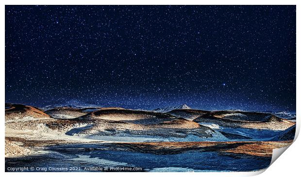 Starscape, Lake Myvatn, Iceland Print by Wall Art by Craig Cusins