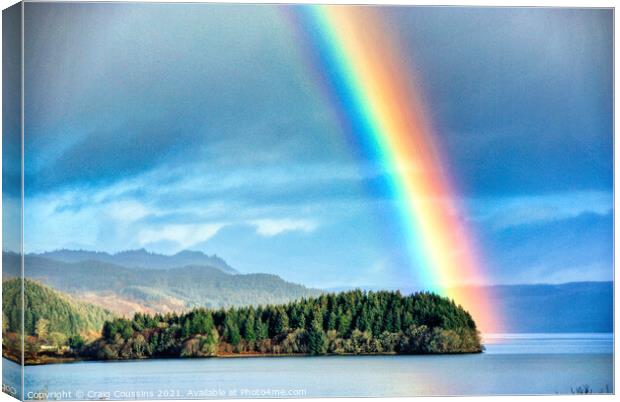 Rainbows End. Loch Awe, Scotland Canvas Print by Wall Art by Craig Cusins