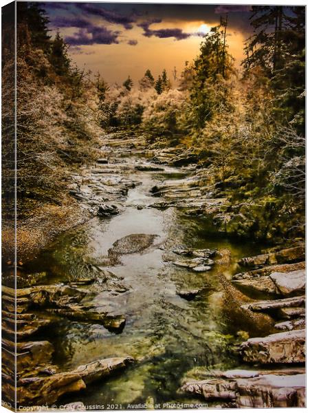 Icy River, Aviemore, Scotland Canvas Print by Wall Art by Craig Cusins
