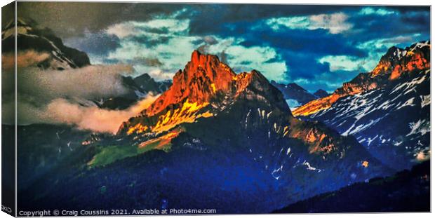 Alpen Glow, Champoussin, Switzerland Canvas Print by Wall Art by Craig Cusins