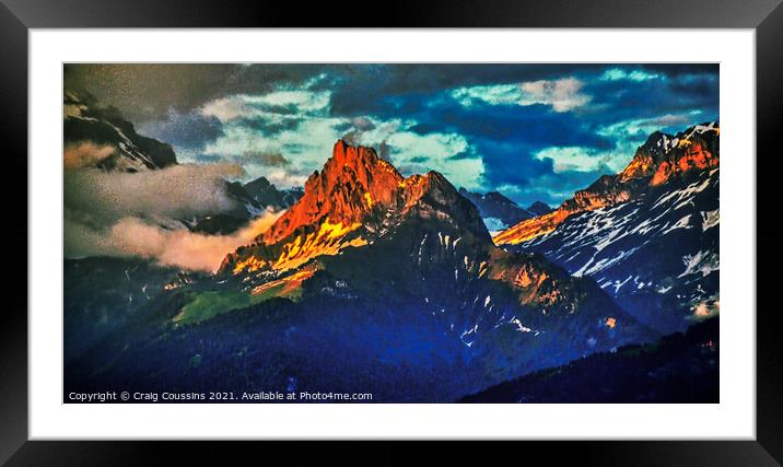 Alpen Glow, Champoussin, Switzerland Framed Mounted Print by Wall Art by Craig Cusins
