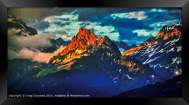 Alpen Glow, Champoussin, Switzerland Framed Print by Wall Art by Craig Cusins