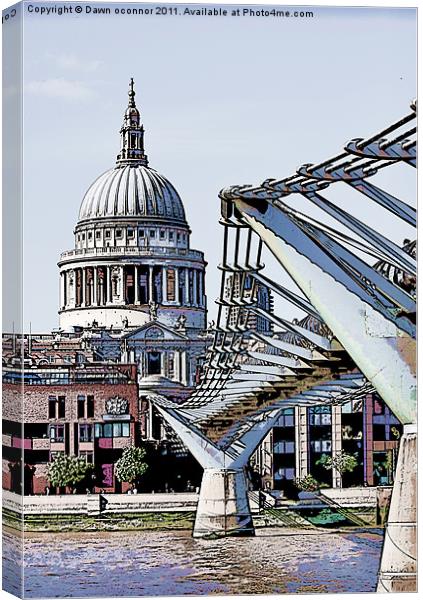 St. Paul's and The Millennium Bridge Canvas Print by Dawn O'Connor