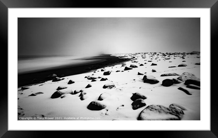 Snow Beach Framed Mounted Print by Tony Prower