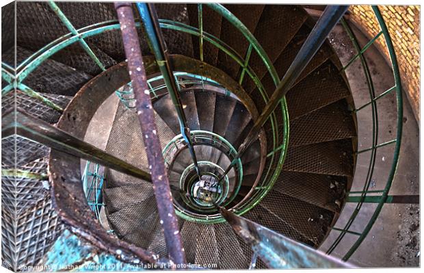 Spiral stairs going down Canvas Print by Nathan Wright