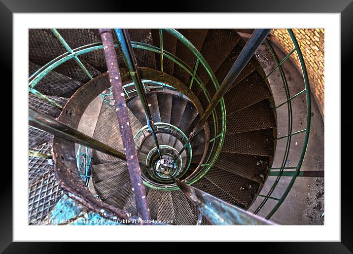 Spiral stairs going down Framed Mounted Print by Nathan Wright