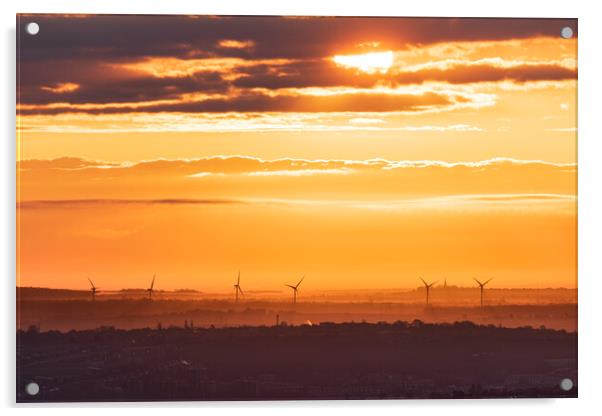 Sunrise over Sheffield  Acrylic by John Finney