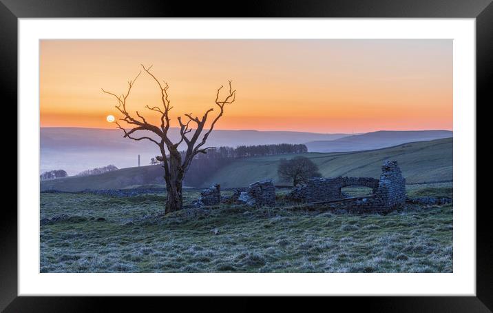Hurd Low Ruin at sunrise Framed Mounted Print by John Finney
