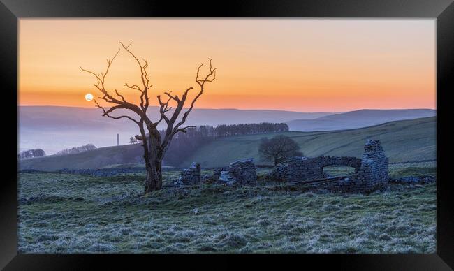 Hurd Low Ruin at sunrise Framed Print by John Finney