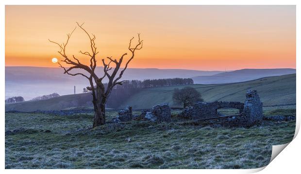 Hurd Low Ruin at sunrise Print by John Finney