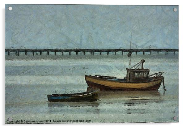Fishing Boats and Southend-on-Sea Pier Acrylic by Dawn O'Connor
