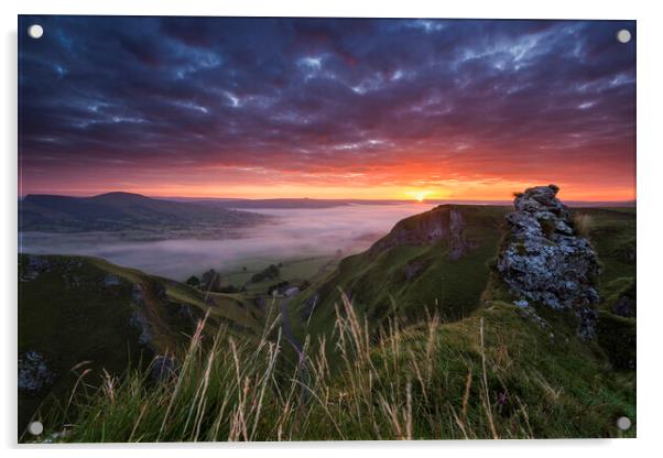 Winnats Pass sunrise, Derbyshire Acrylic by John Finney