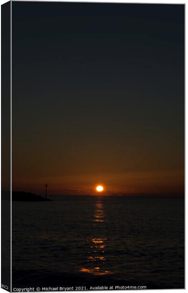 Sunrise at clacton on sea Canvas Print by Michael bryant Tiptopimage