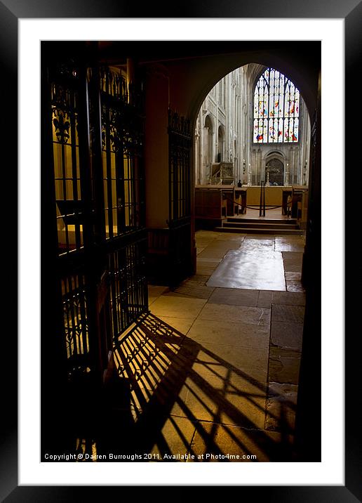 In The Shadows, Norwich Cathedral Framed Mounted Print by Darren Burroughs