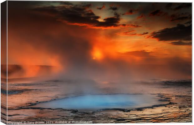 Blue pool fire Canvas Print by Tony Prower