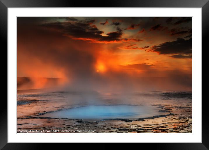 Blue pool fire Framed Mounted Print by Tony Prower