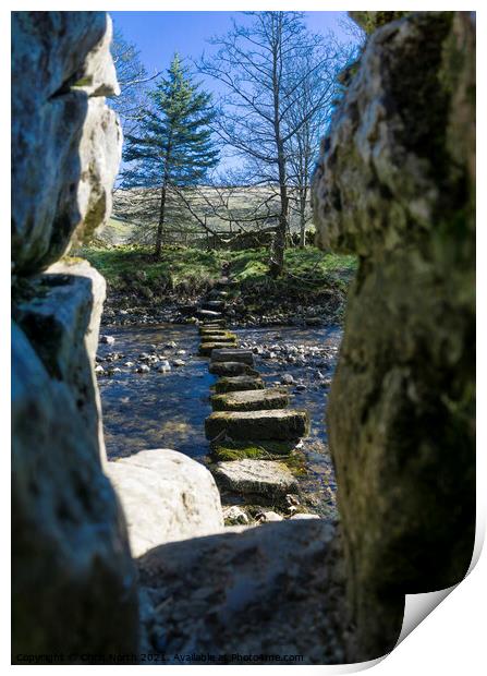 Starbotton Steppingstones. Print by Chris North