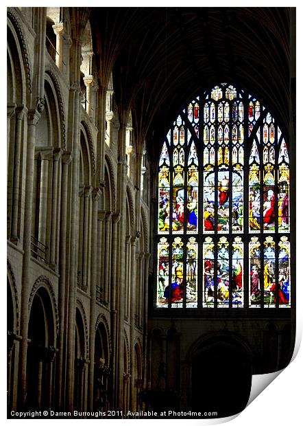 Walls And Windows, Norwich Cathedral Print by Darren Burroughs