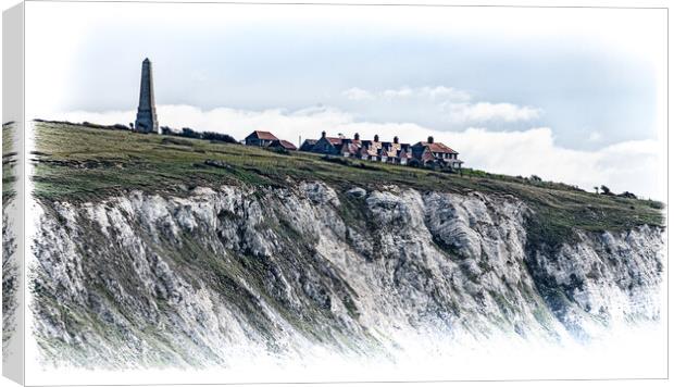 Clifftop Monument Canvas Print by Ian Johnston  LRPS