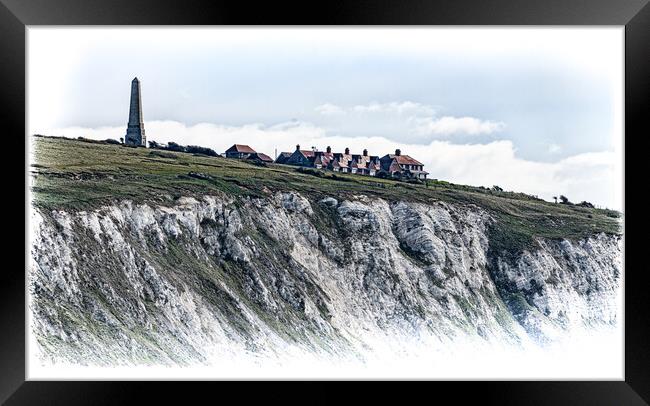 Clifftop Monument Framed Print by Ian Johnston  LRPS