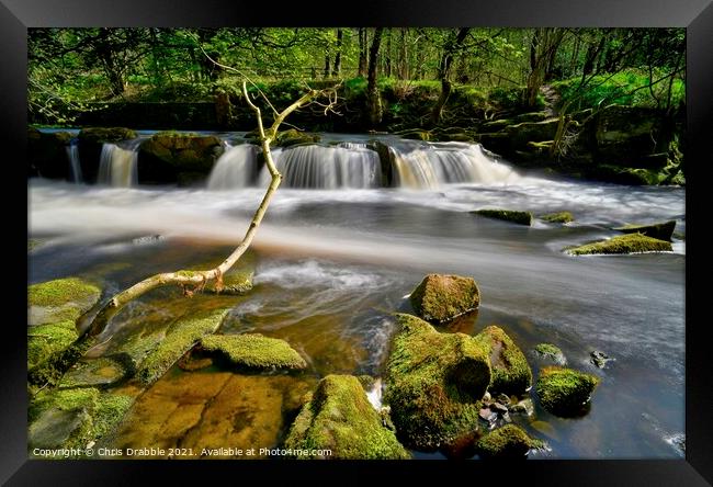 The waterfall at Yorkshire Bridge (9) Framed Print by Chris Drabble
