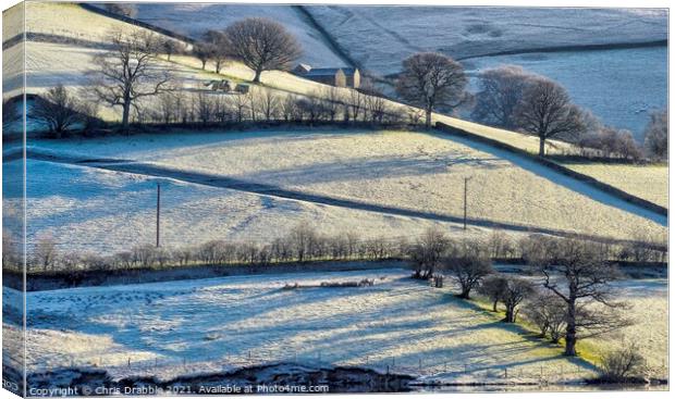 Under Derwent Edge in an early frost Canvas Print by Chris Drabble