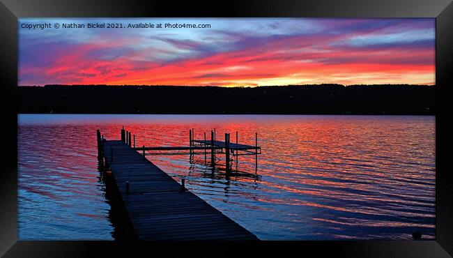 Sunset on Keuka Lake  Framed Print by Nathan Bickel