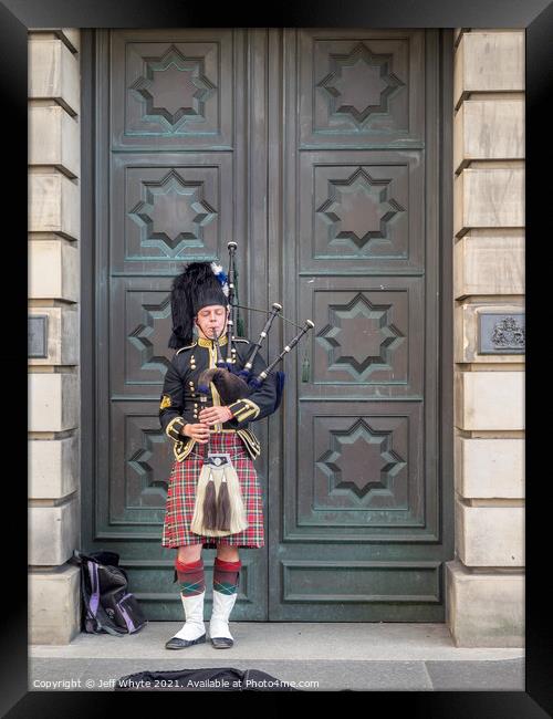 Bagpiper Framed Print by Jeff Whyte