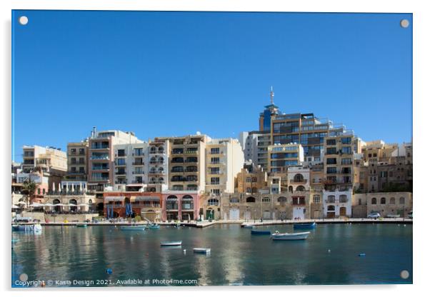 St. Julian's, Spinola Bay, Malta Acrylic by Kasia Design