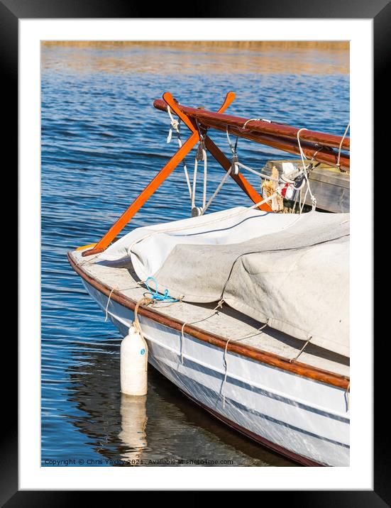 Norfolk Broads Boat Framed Mounted Print by Chris Yaxley