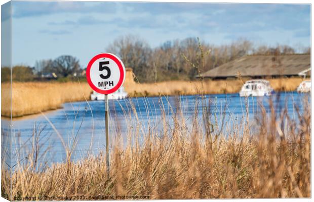 No Speeding on the River Thurne Canvas Print by Chris Yaxley