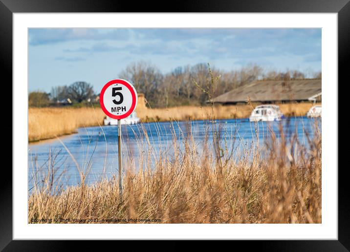 No Speeding on the River Thurne Framed Mounted Print by Chris Yaxley